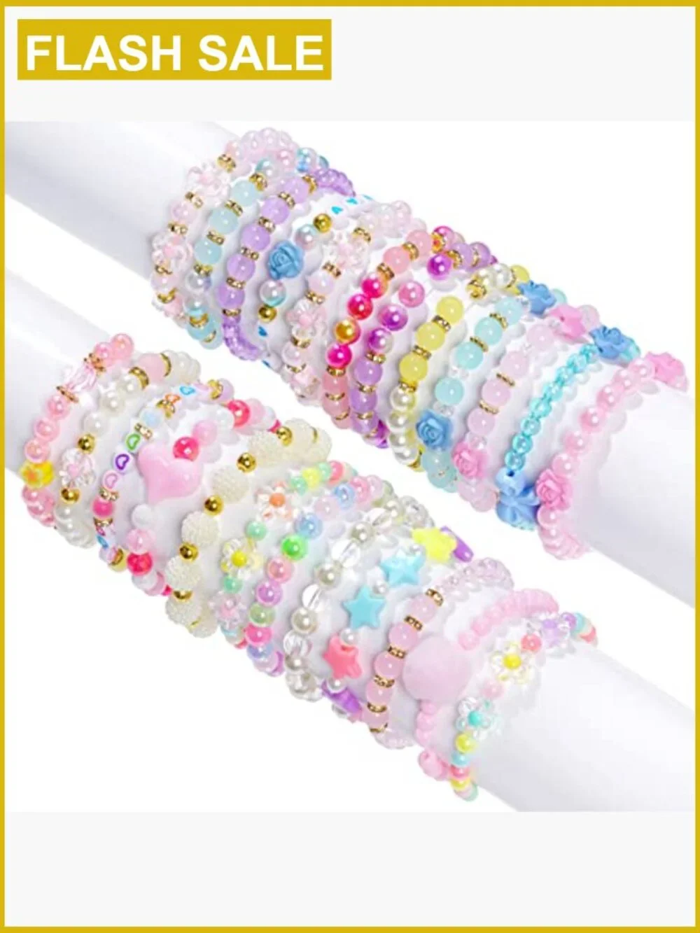 24 Pcs Princess Beaded Bracelets Girls Costume Jewelry Party Favors